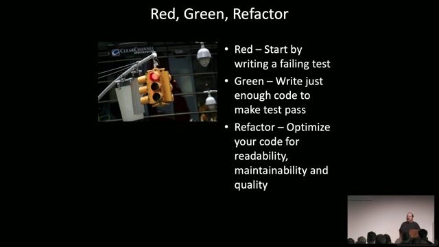 Applying the red-green-refactor TDD cycle