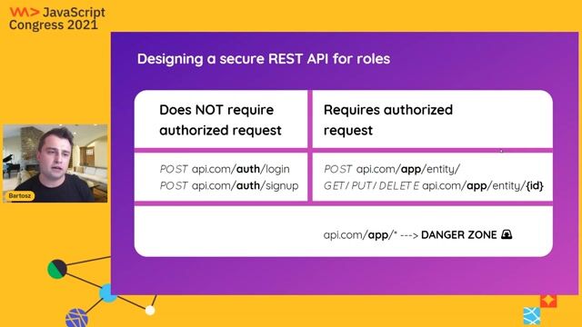 Designing a secure API using protected URL zones