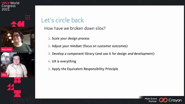 Summary of breaking down design and development silos