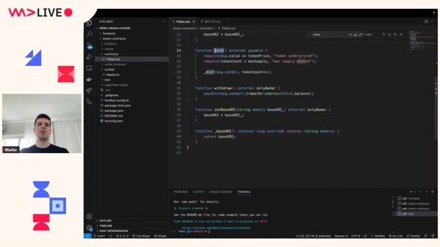 Implementing core functions for an NFT minting contract