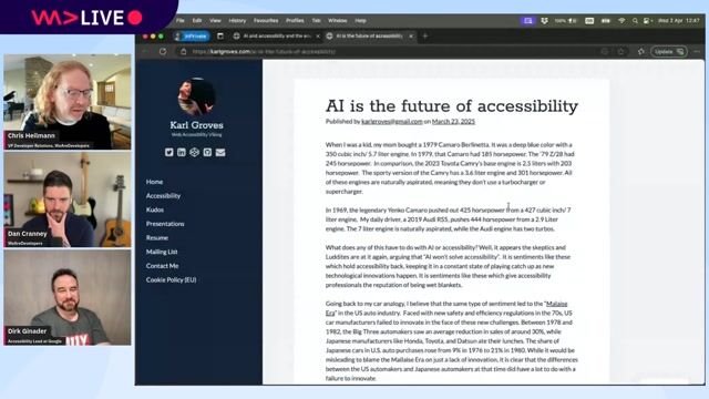Exploring AI's potential and pitfalls in accessibility