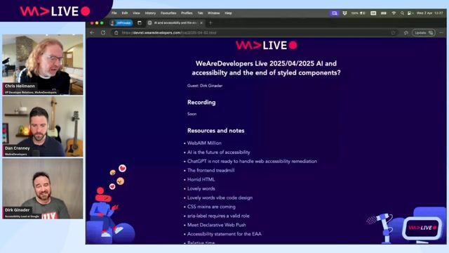 WeAreDevelopers LIVE - Can AI save Accessibility?; Horrid HTML; The Frontend Treadmill and more thumbnail