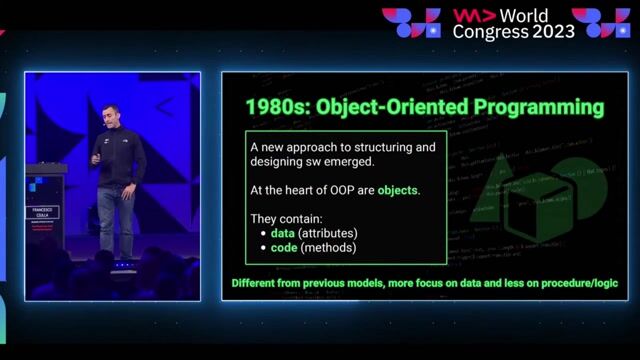 The 1980s shift to object-oriented programming