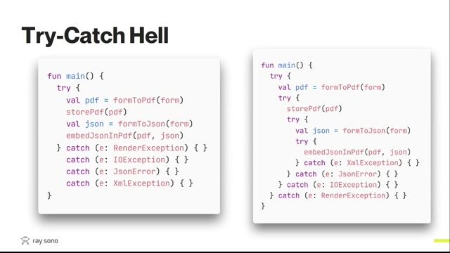 Using the Either type for robust functional error handling