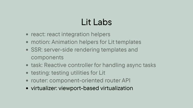 Building high-performance lists with the virtualizer lab