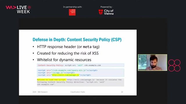 Using Content Security Policy for defense in depth