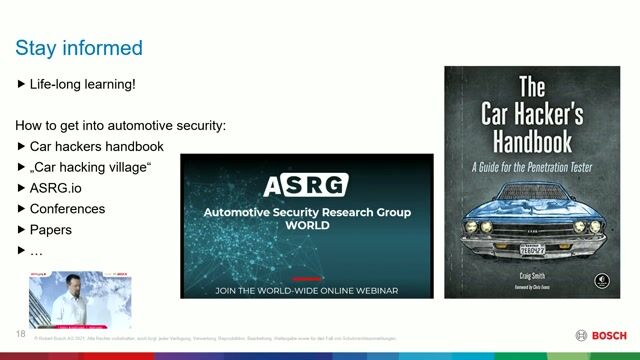 Resources for staying current on automotive security