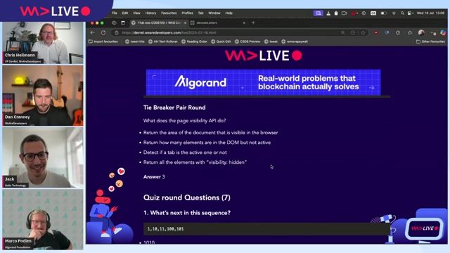 Breaking down the quick-fire developer quiz round