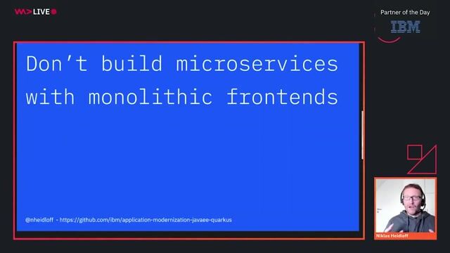 Modernizing the user interface with micro frontends