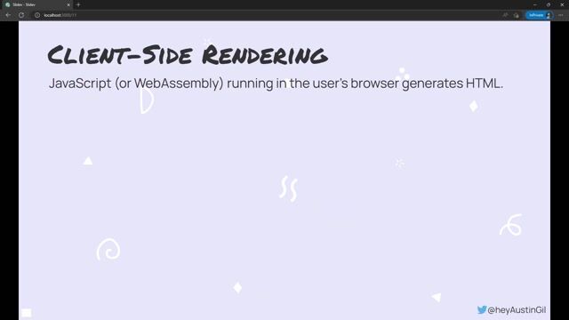 Offloading HTML generation with client-side rendering thumbnail