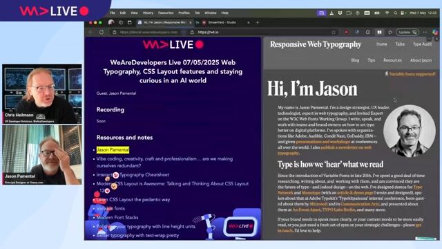 WeAreDevelopers LIVE - Web Typography; CSS Layout features;  Staying curious in an AI world and more thumbnail