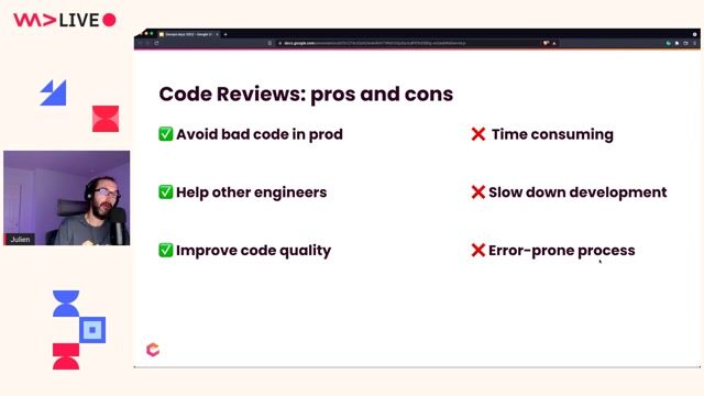 The workflow of an automated code review process