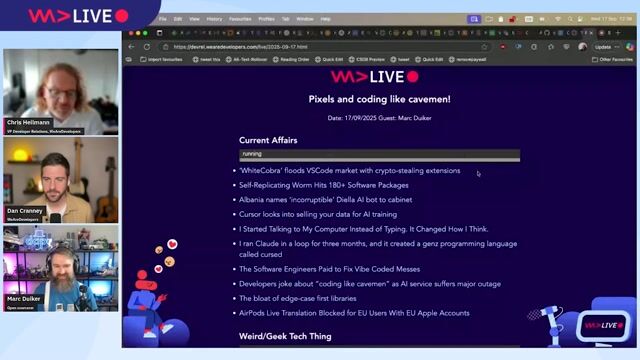 WeAreDevelopers LIVE - Dapr / Pixels and Generative Art / Open Source and Communities / and more