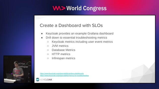 Visualizing key metrics with the Keycloak dashboard