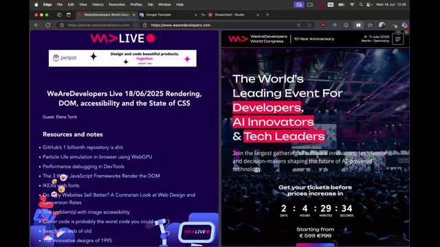 WeAreDevelopers LIVE - Rendering in the Browser, The State of CSS and Accessibility and more thumbnail