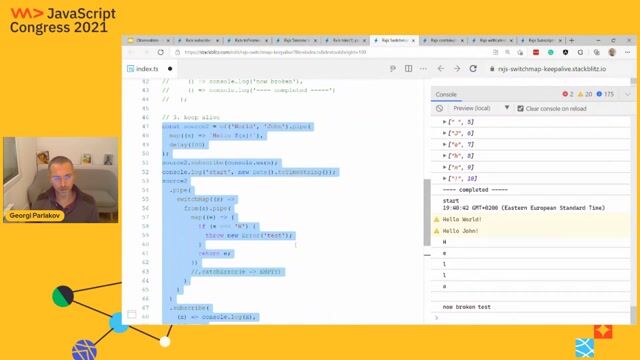 Keeping observable chains alive with `catchError`