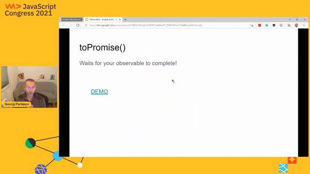 The `toPromise` operator waits for observable completion