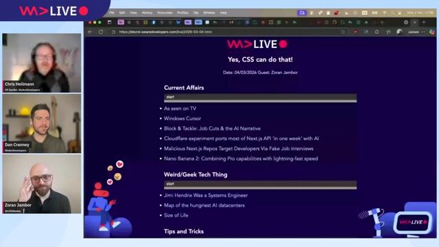 WeAreDevelopers LIVE - Yes, CSS Can Do That! thumbnail