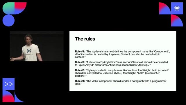 Using an AI to compile the custom language