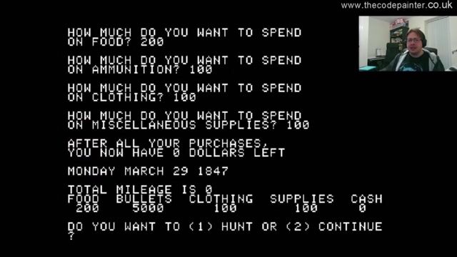 Analyzing the original 1975 Oregon Trail BASIC code