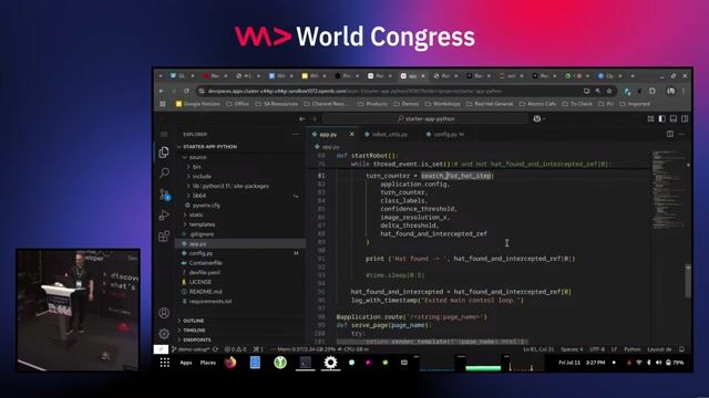 Live demonstration of the autonomous hat-hunting robot