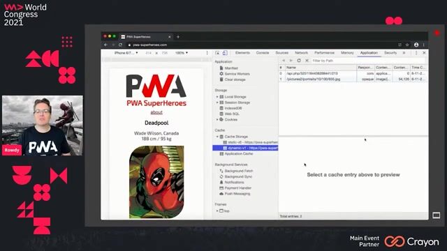 Caching dynamic JSON payload responses using the IndexedDB database thumbnail