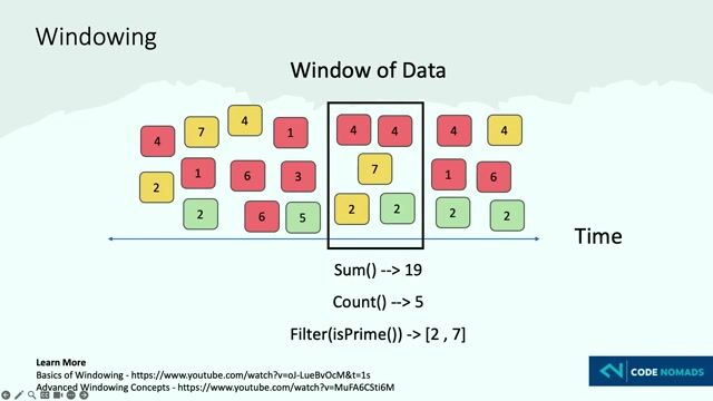 Using windowing to process continuous data streams