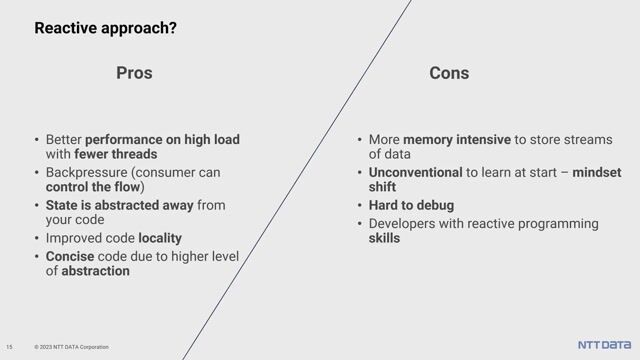 Evaluating the advantages and disadvantages of reactive code