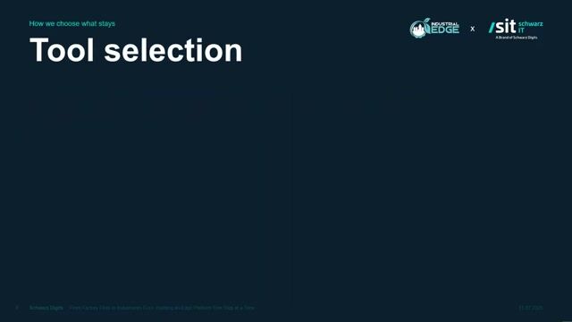 A pragmatic approach to tool selection and evolution