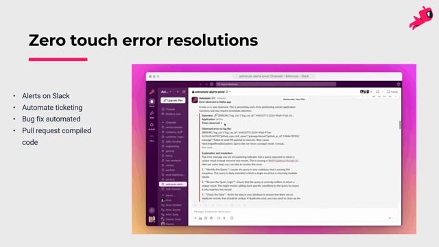 Using AI for automated error resolution and ticketing