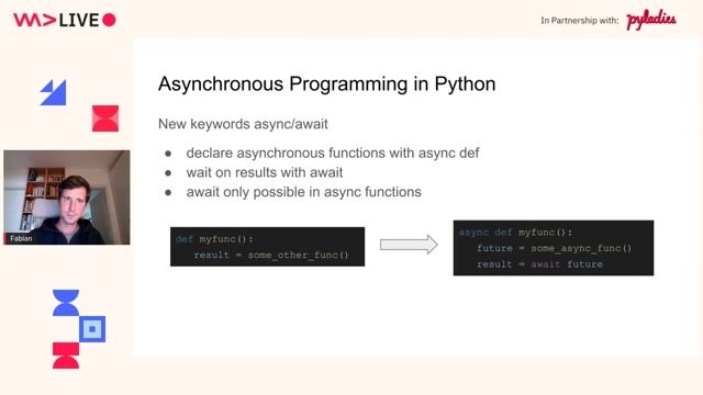 Writing concurrent code with async and await