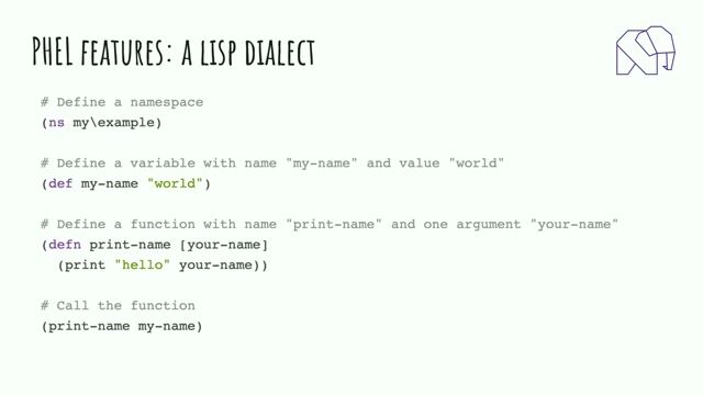 Understanding the basic syntax of Phel with an example