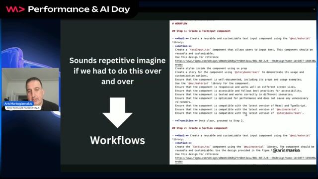 Automating component creation with a defined workflow file