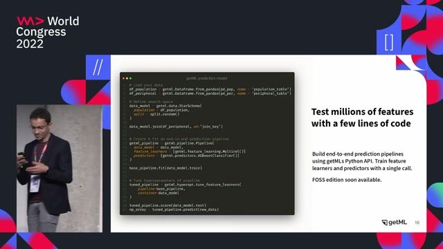 Implementing pipelines with the getML Python API