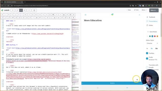 Adding quizzes and executable code to Markdown