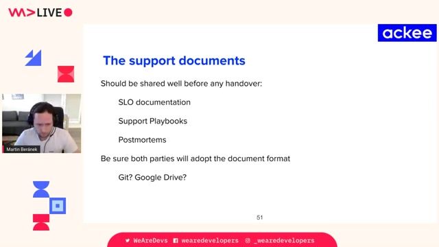 Finalizing the handover with documentation and tooling