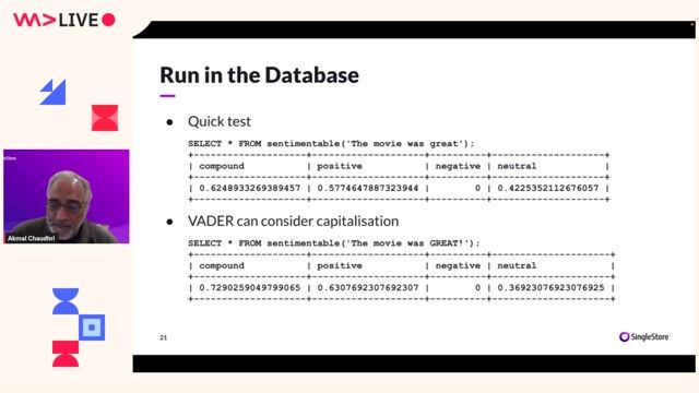 Live demo of sentiment analysis on a movie dataset
