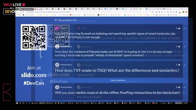 Q&A on smart contract indexing, SPV, and databases