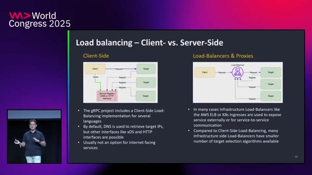 Client-side versus infrastructure-based load balancing strategies