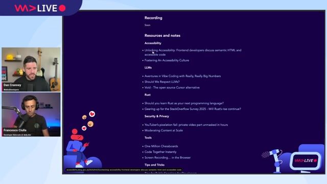 WeAreDevelopers LIVE - Should We Respect LLMs? Is Rust Taking Over? Developers as Content Creators and more