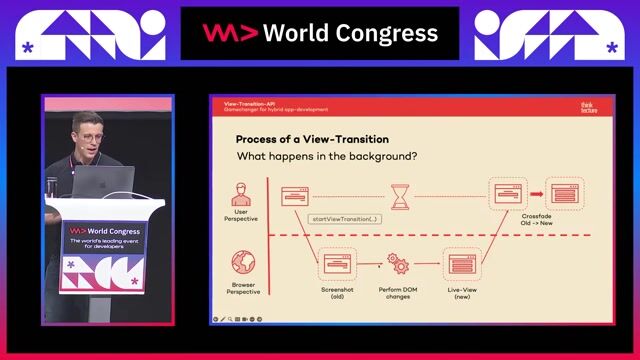Comparing a user experience with and without view transitions