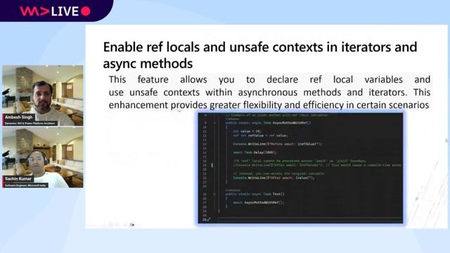 Using ref and unsafe contexts in async methods
