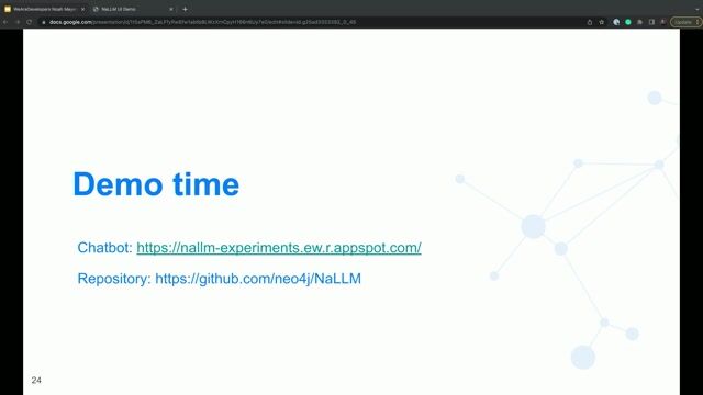 Demonstrating a chatbot powered by a knowledge graph