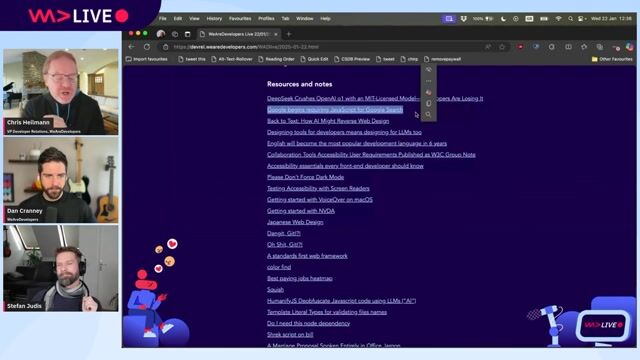 WAD Live 22/01/2025: Exploring AI, Web Development, and Accessibility in Tech with Stefan Judis thumbnail