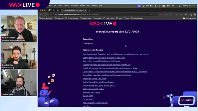 WAD Live 22/01/2025: Exploring AI, Web Development, and Accessibility in Tech with Stefan Judis