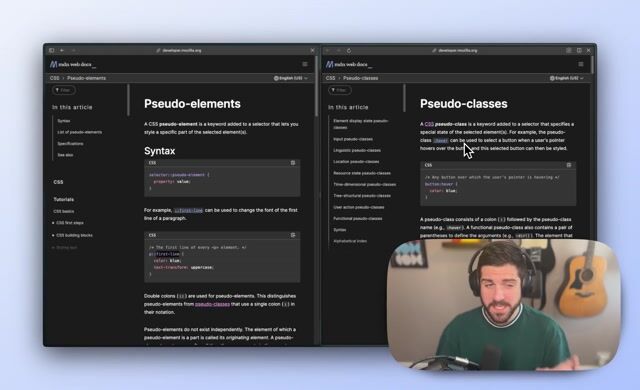 Differentiating between CSS pseudo-classes and pseudo-elements