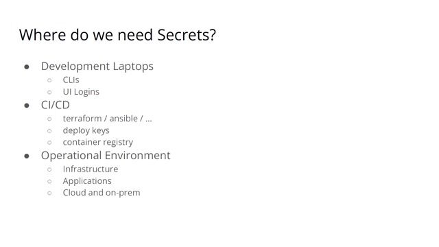 Centralizing secrets from development, CI/CD, and production