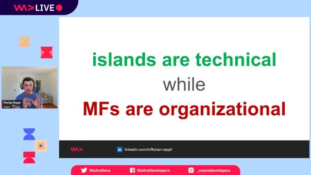 Combining micro frontends with an islands architecture
