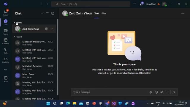Integrating immersive spaces directly into Microsoft Teams