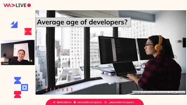Comparing the average age of developers to other professions